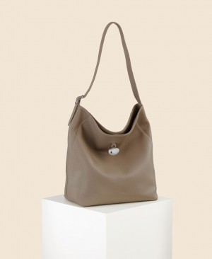 Bolso Tote Cafuné Drop Hobo Mujer Grises Marrom | ZFI1455XM