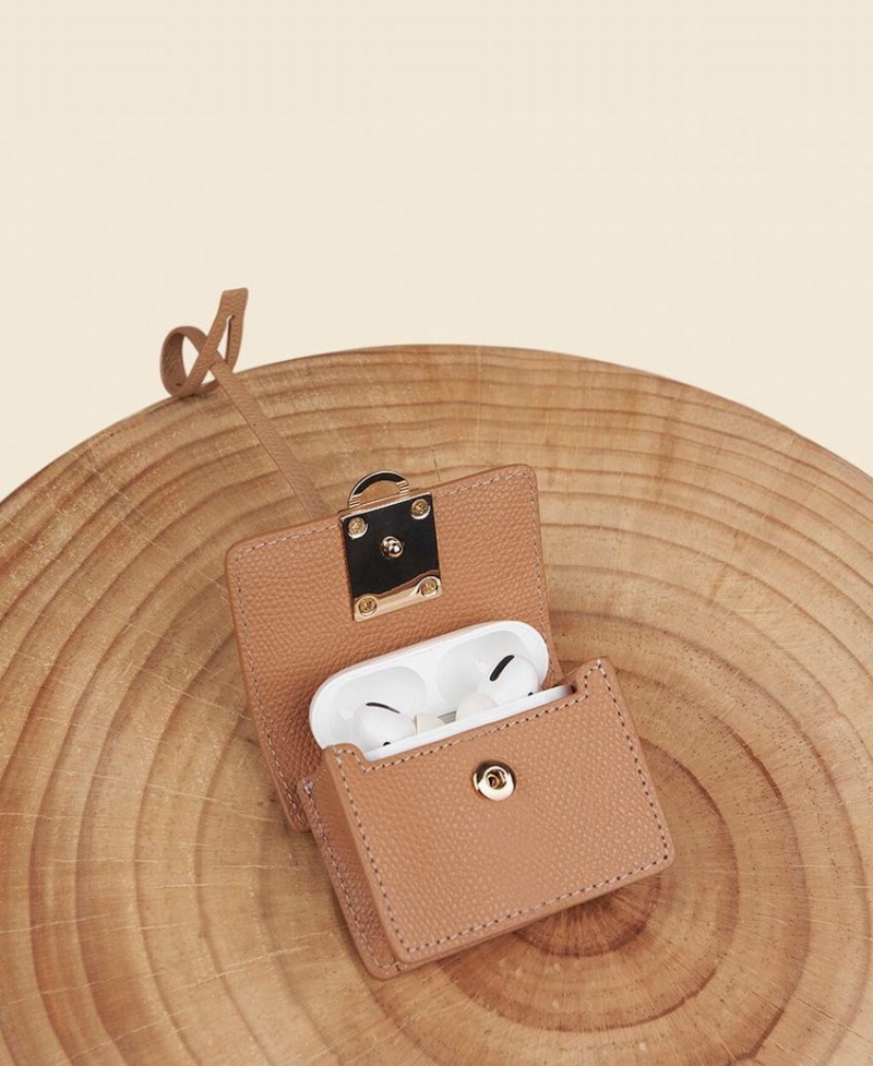 Bolsas Mini Cafuné Stance Pod AirPods Case Mujer Marrom | QCE171JK